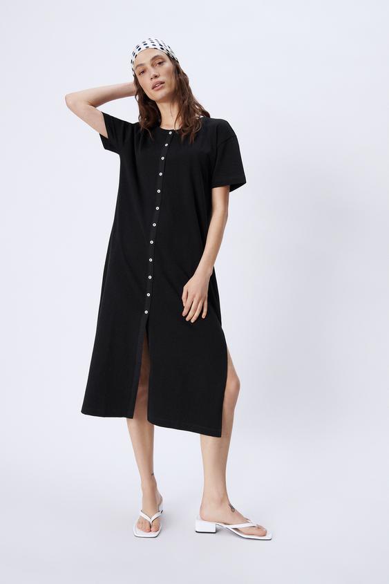 ボタン付きロング丈ワンピース Zara Japan 日本 ボタン付きロング丈ワンピース Zara Japan 日本