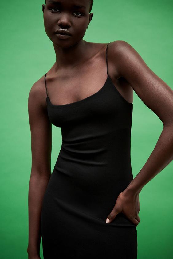 Zara black fitted dress Sale
