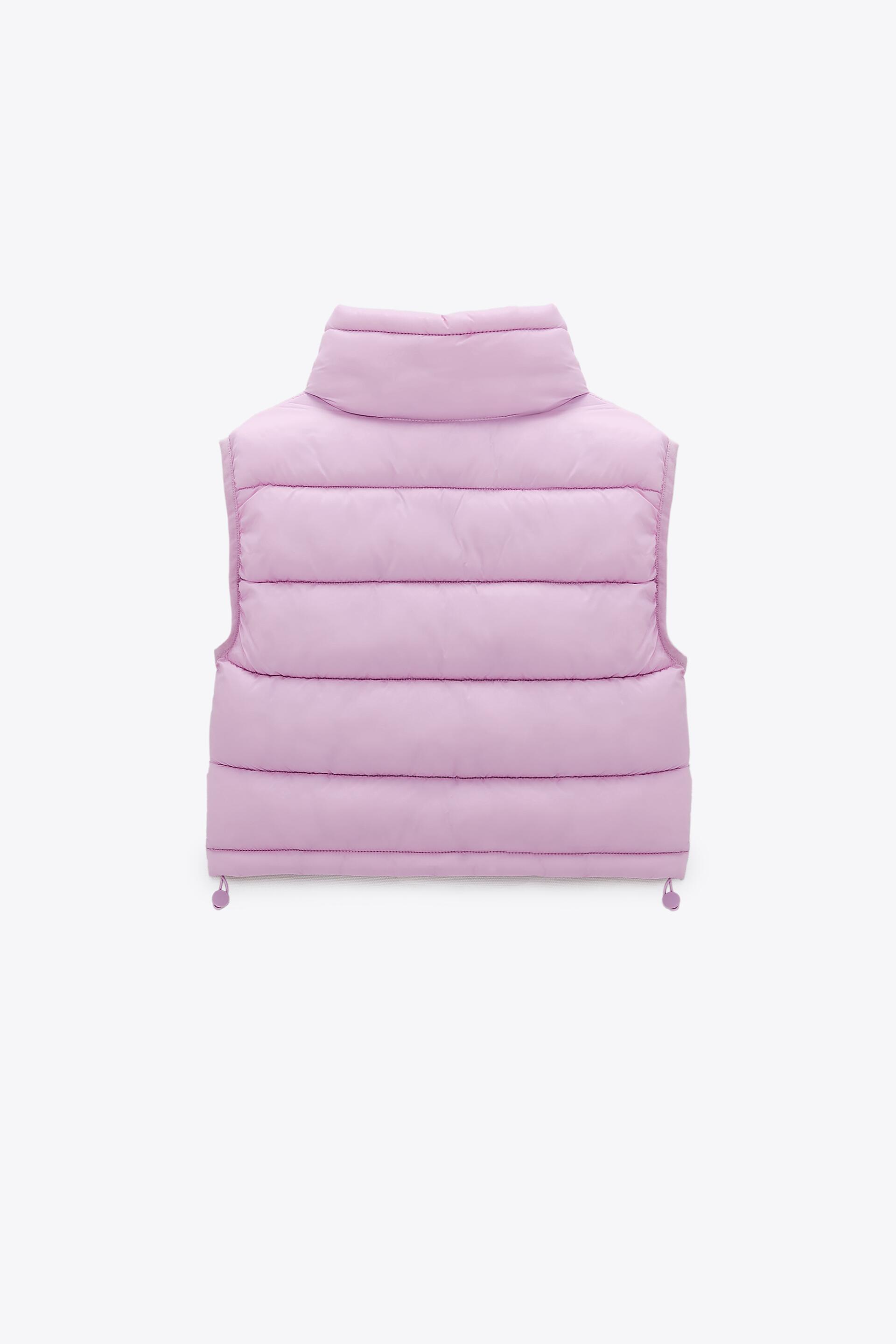 Water Repellent Puffer Gilet Pink Lilac Zara New Zealand