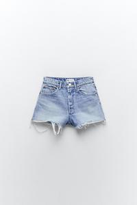 Zara frayed high rise denim shorts review clearance