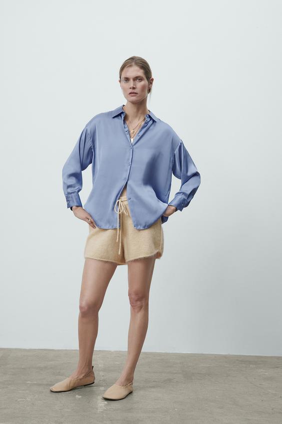 satin blouse zara