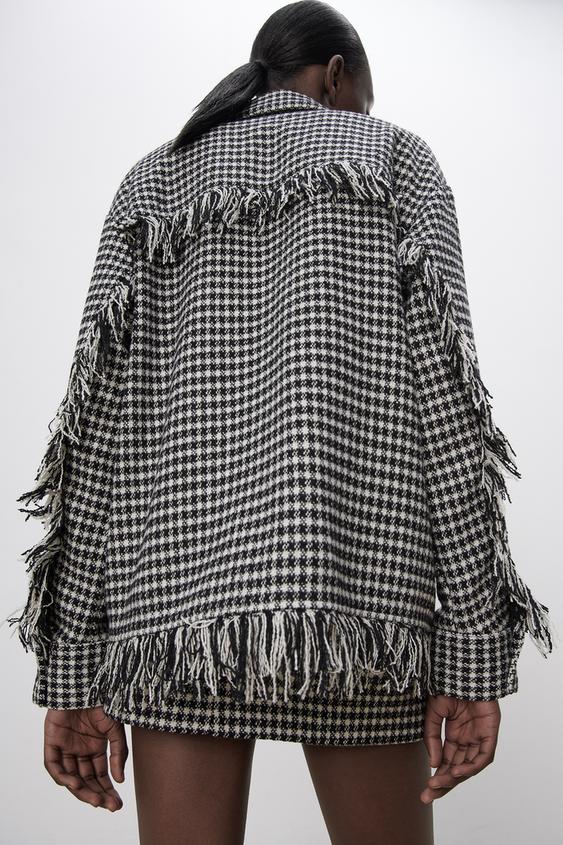 千鳥格子柄シャツジャケット Zara Japan 日本 千鳥格子柄シャツジャケット Zara Japan 日本