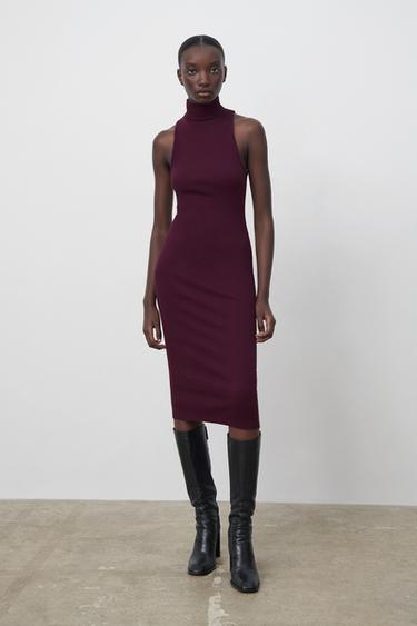 kadin midi elbise zara turkiye