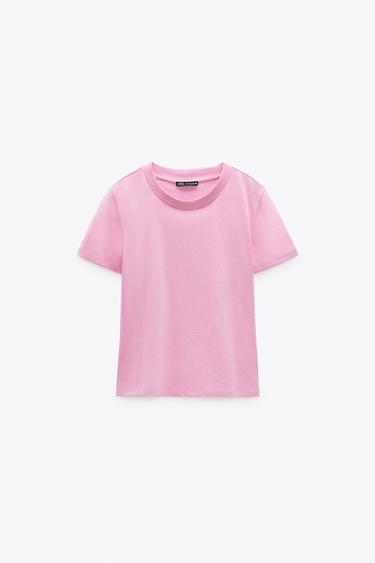 camisetas zara mujer manga corta