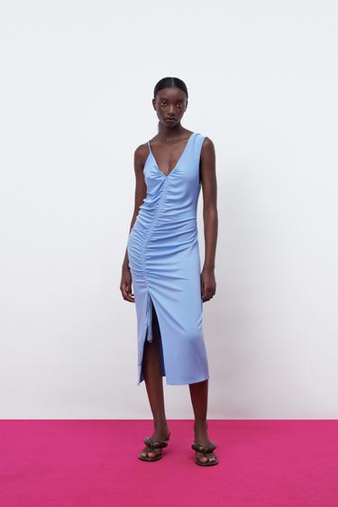 ギャザー入りアシンメトリーワンピース Zara Japan 日本 ギャザー入りアシンメトリーワンピース Zara Japan 日本