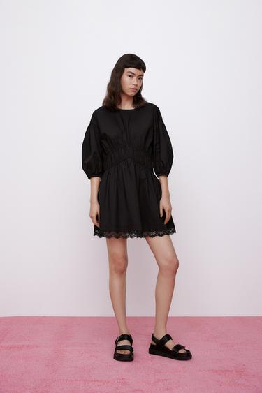 ショート丈ワンピース レディース zara 日本