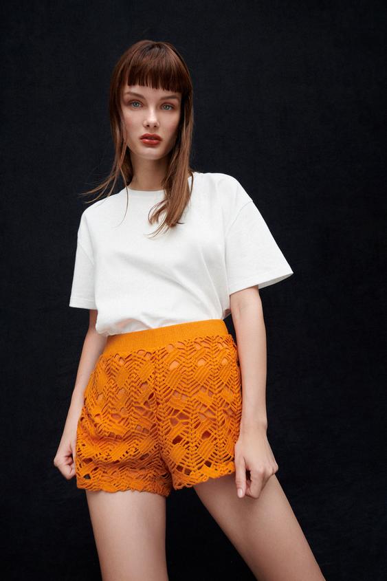 クロシェ編みショートパンツ Zara Japan 日本 クロシェ編みショートパンツ Zara Japan 日本