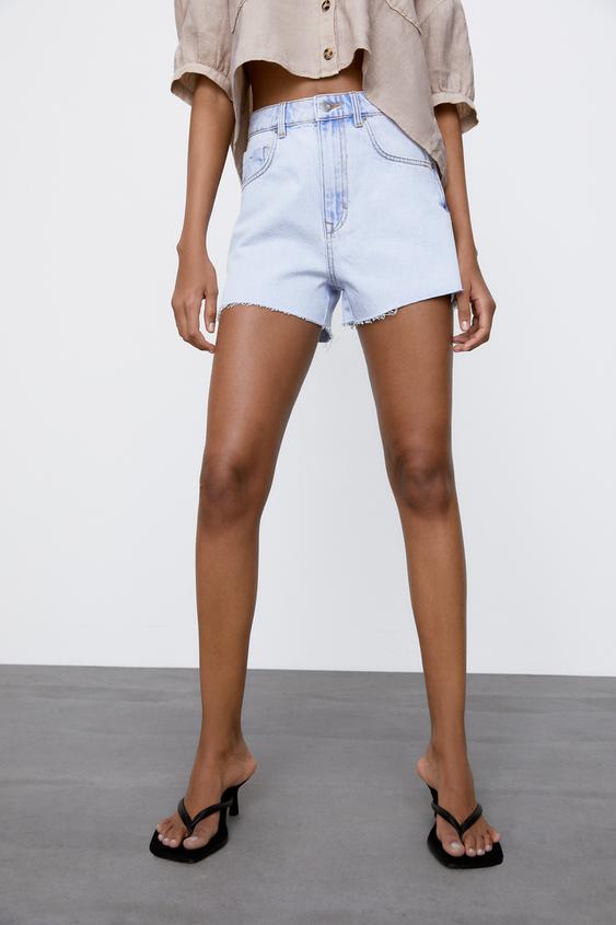 zara bermuda denim shorts