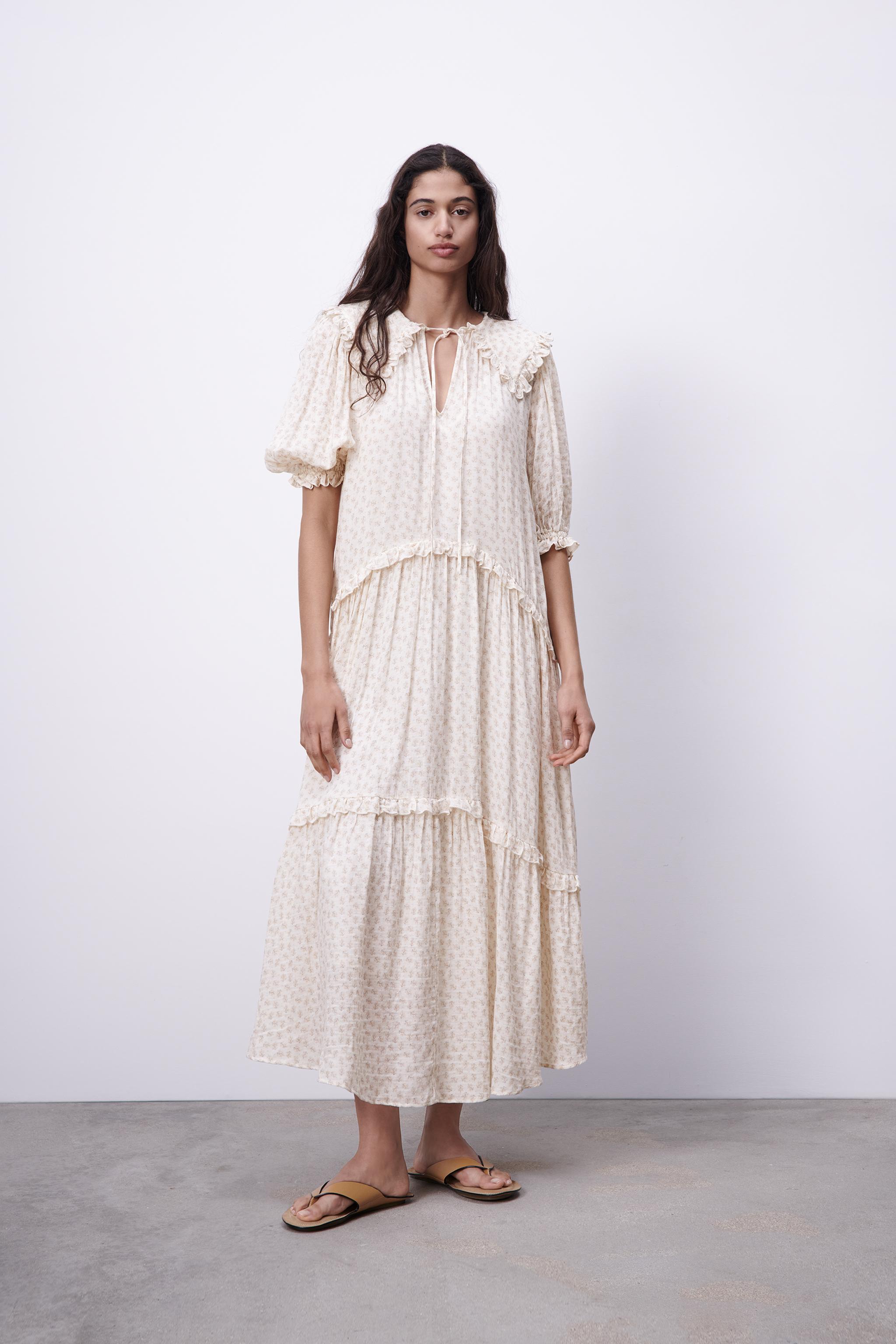 FLORAL PRINT MUSLIN DRESS