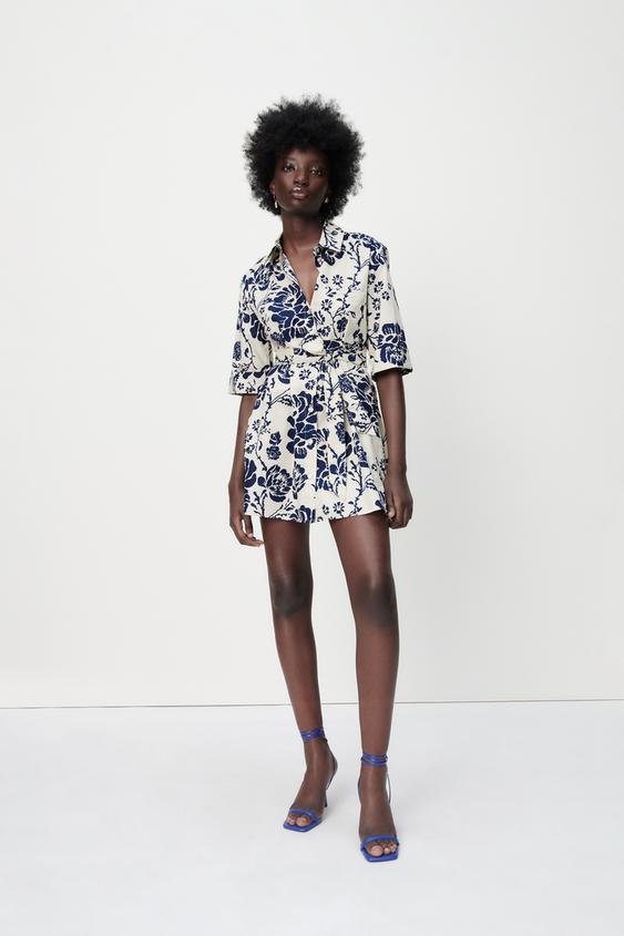 button front dress zara