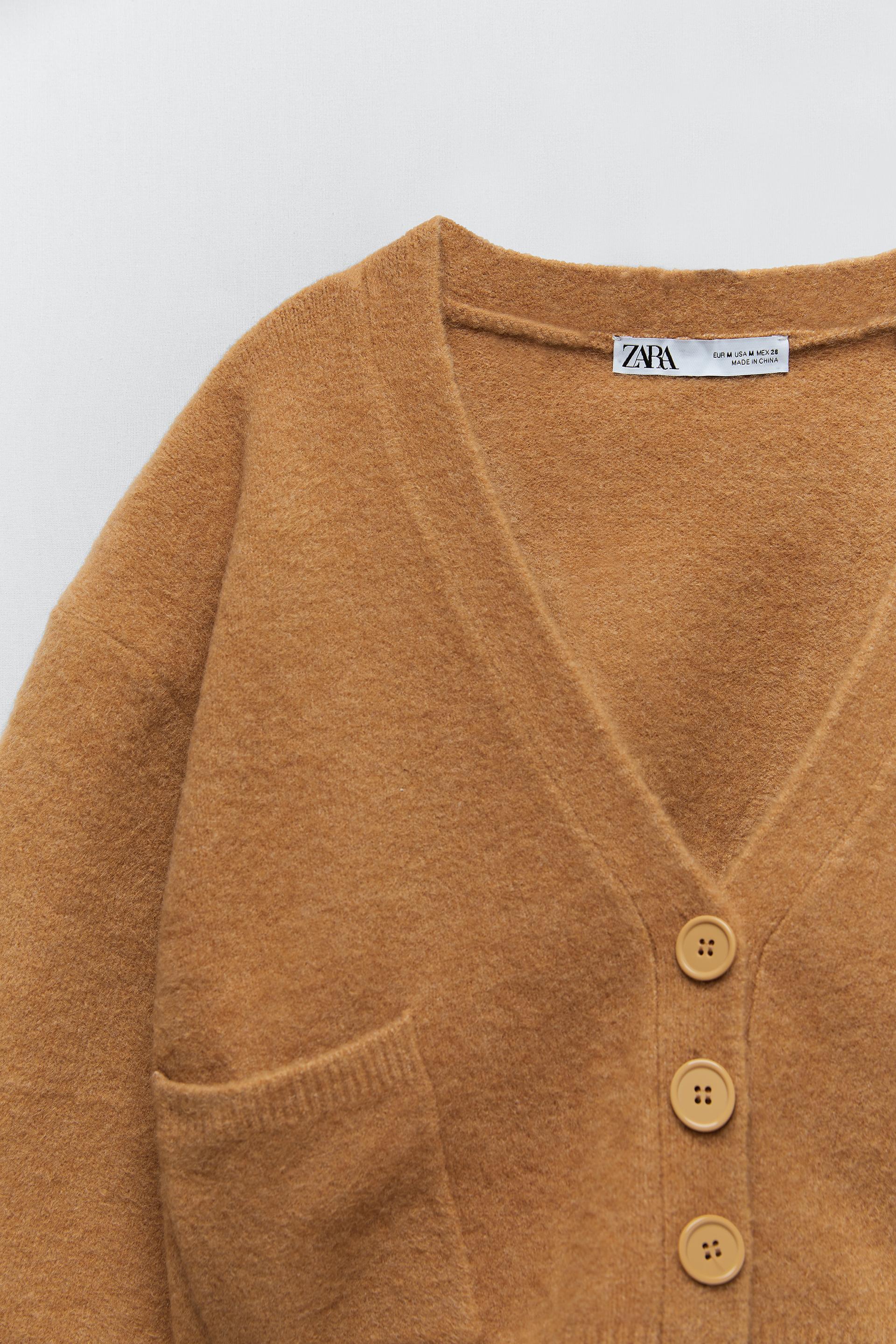zara orange cardigan