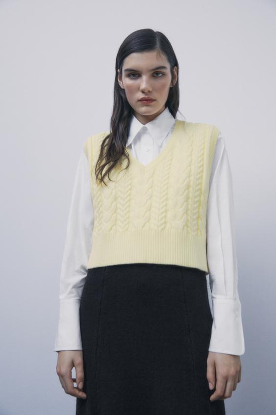 ケーブルニットベスト Zara Japan 日本 ケーブルニットベスト Zara Japan 日本