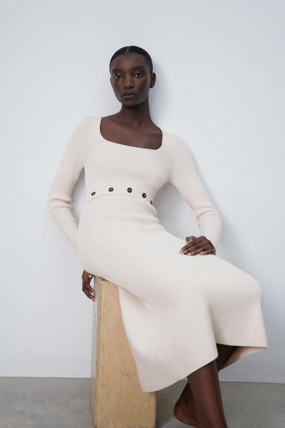 ボタン留めニットワンピース Zara Japan 日本 ボタン留めニットワンピース Zara Japan 日本