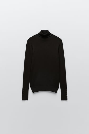 Image 0 of BASIC HIGH NECK KNIT SWEATER from Zara