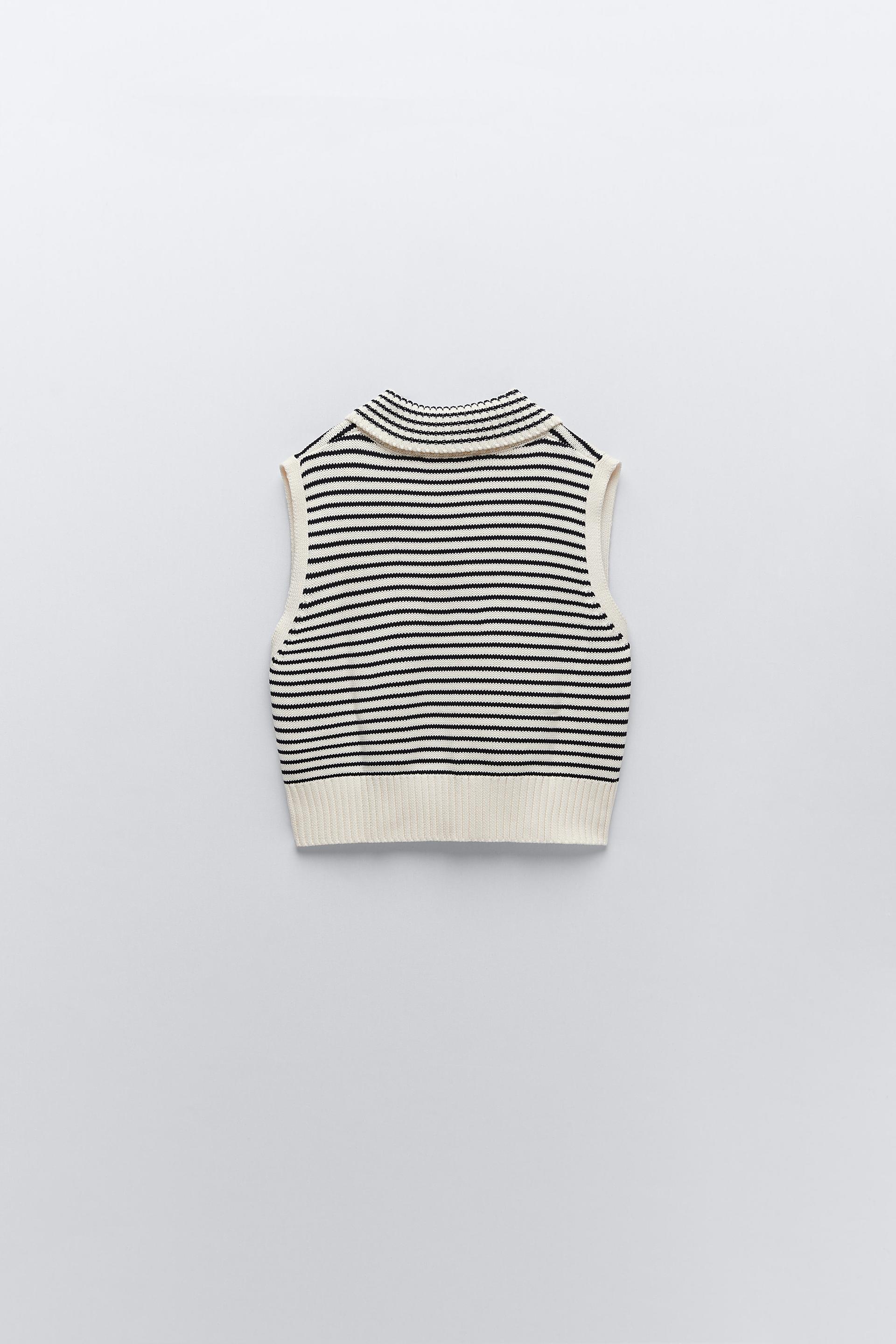 ストライプ柄ニットベスト Zara Japan 日本 ストライプ柄ニットベスト Zara Japan 日本