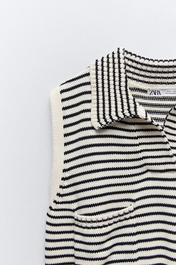 ストライプ柄ニットベスト Zara Japan 日本 ストライプ柄ニットベスト Zara Japan 日本