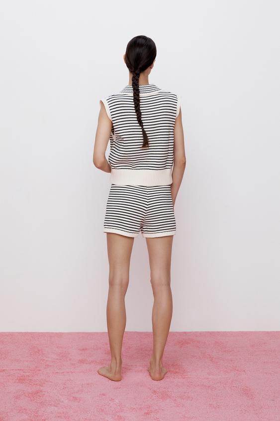 ストライプ柄ニットベスト Zara Japan 日本 ストライプ柄ニットベスト Zara Japan 日本