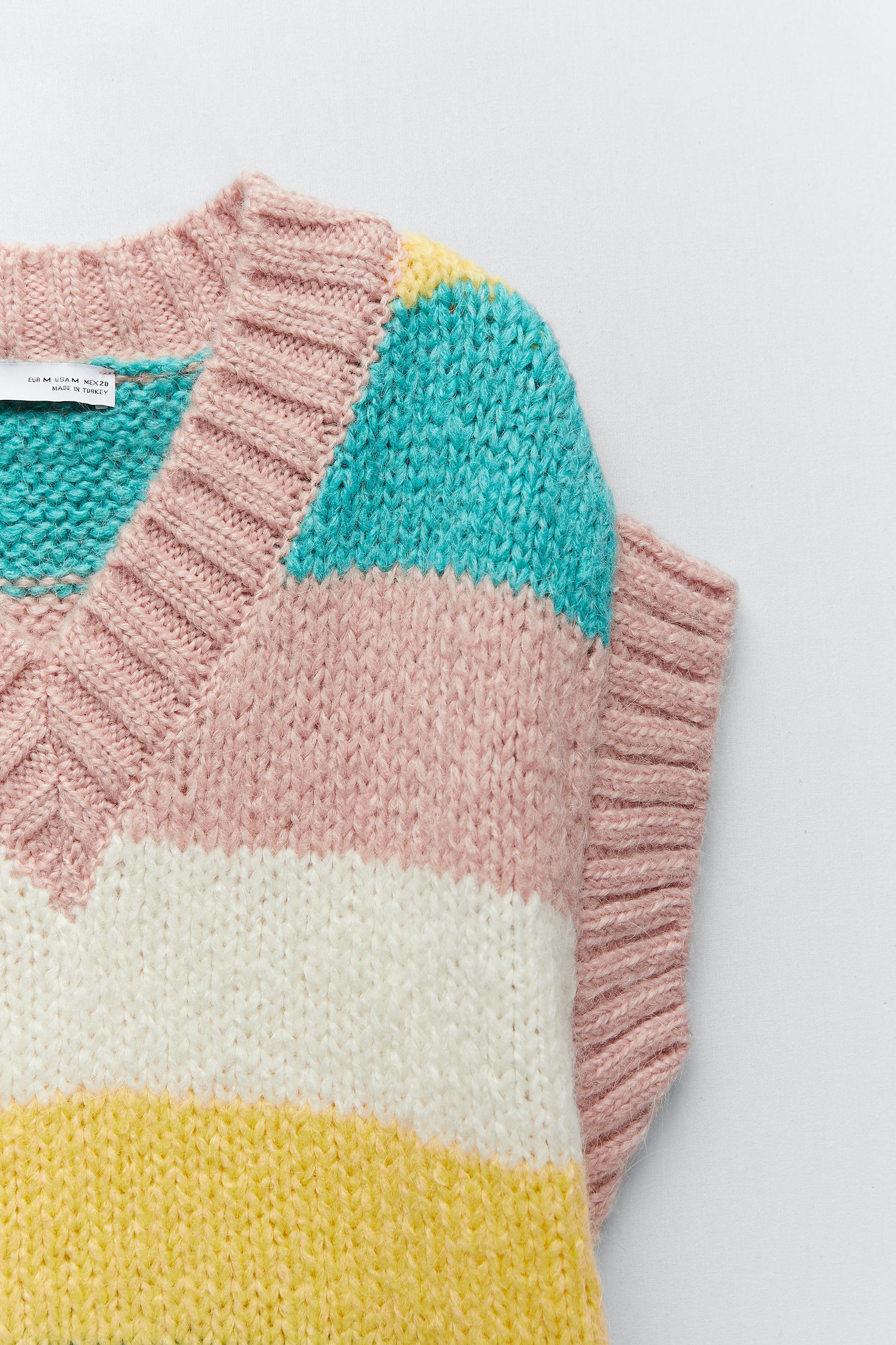 ストライプ柄ニットベスト Zara Japan 日本 ストライプ柄ニットベスト Zara Japan 日本