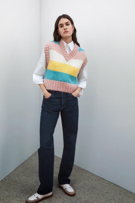 ストライプ柄ニットベスト Zara Japan 日本 ストライプ柄ニットベスト Zara Japan 日本