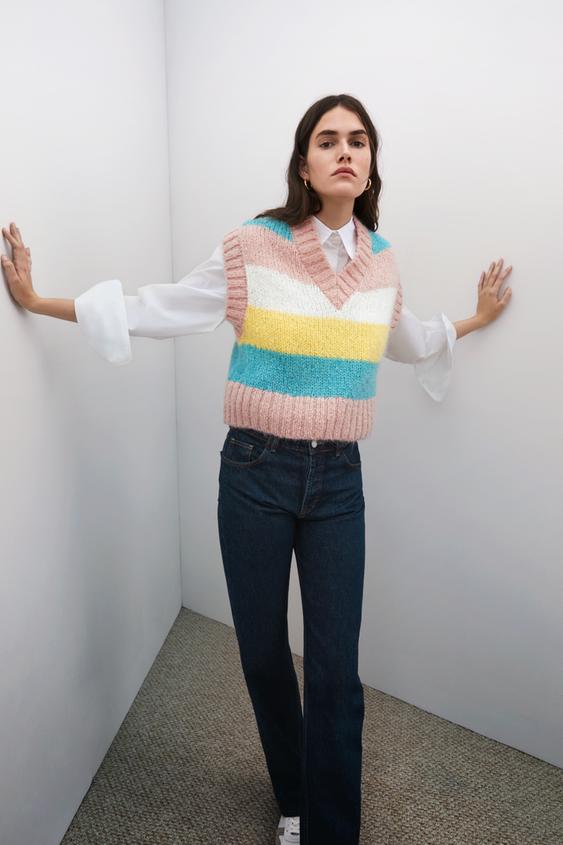 ストライプ柄ニットベスト Zara Japan 日本 ストライプ柄ニットベスト Zara Japan 日本