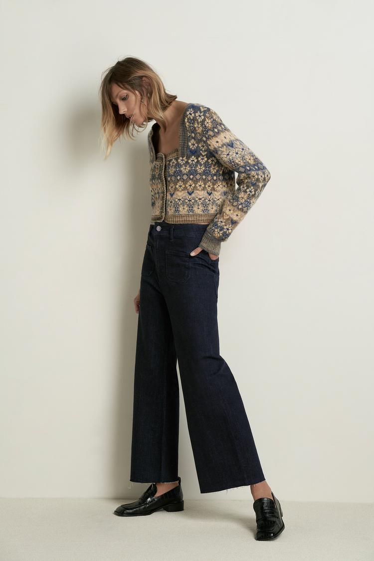 zara jacquard knit cardigan
