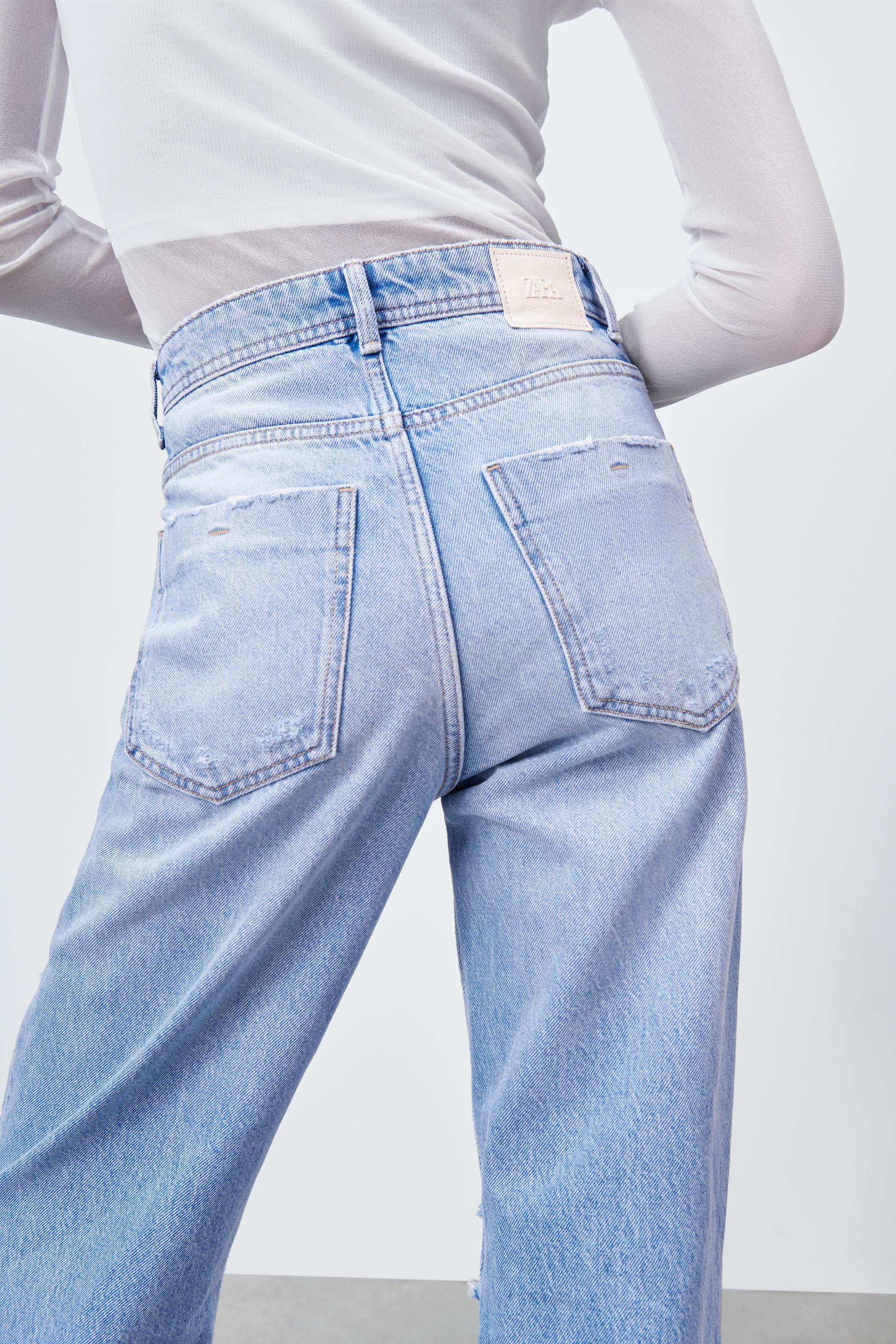 Zara Z1975 FULL LENGTH RIPPED JEANS 