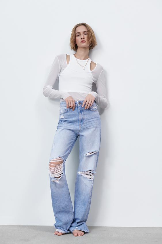 zara distressed jeans