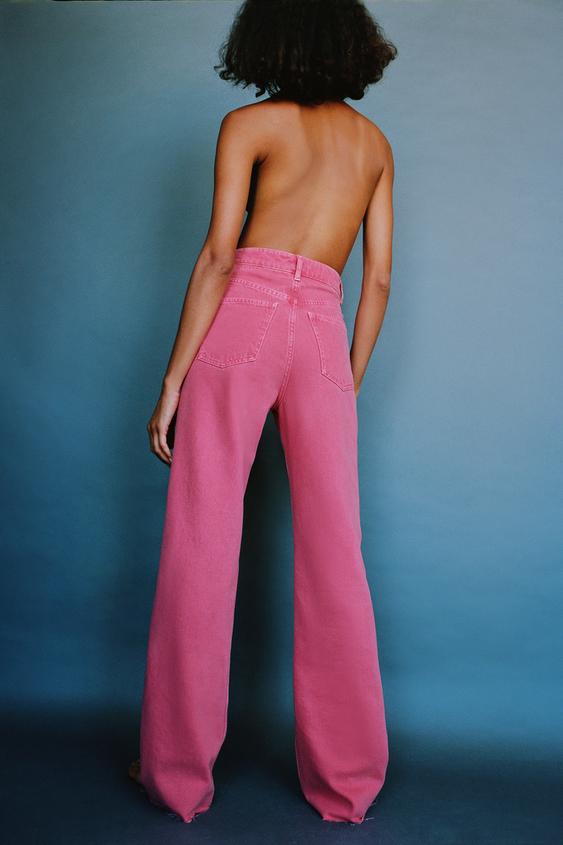 Εικόνα 2 του ΧΡΩΜΑΤΙΣΤΟ ΤΖΙΝ WIDE LEG FULL LENGTH από Zara