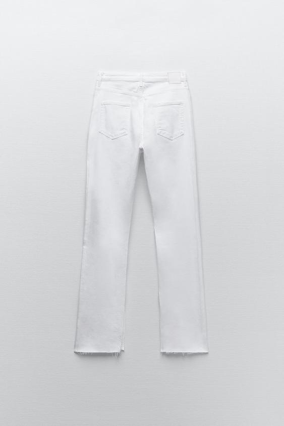 Z1975 SLIM FLARED RIPPED JEANS - White 
