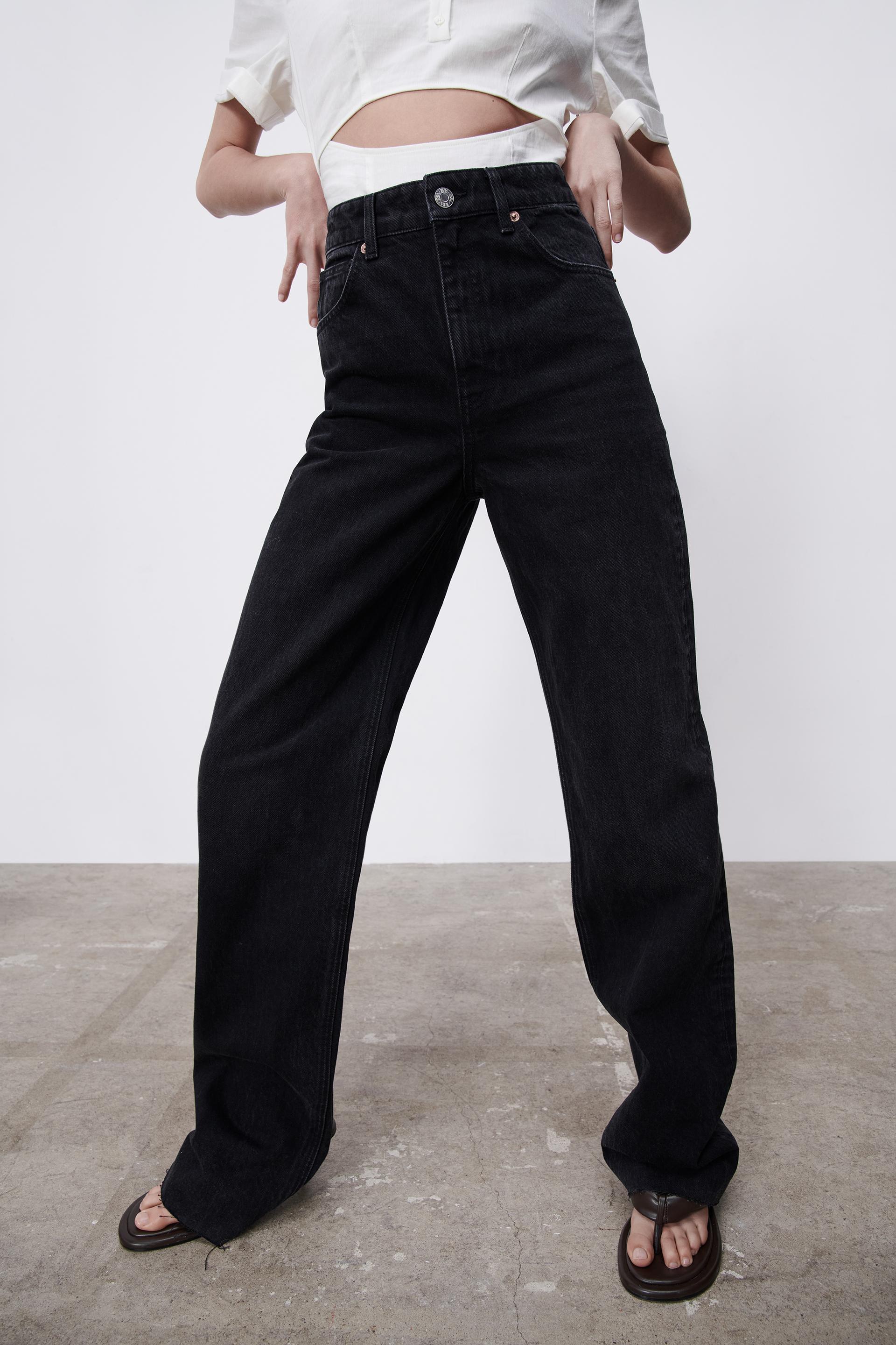 Calça Jeans Wide Leg Destoyed Clara zara