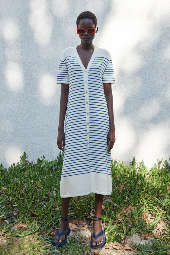 Zara OVERSIZED KNIT DRESS - 100187838-104-