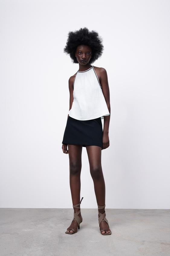 zara black halter top