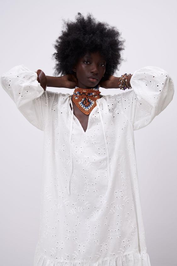 カットワーク刺繍ワンピース Zara Japan 日本