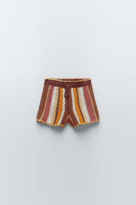 Zara crochet shorts clearance