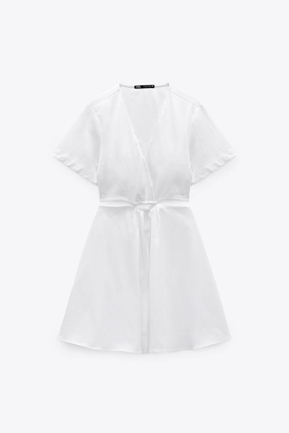 オープンショルダーポプリンワンピース Zara Japan 日本