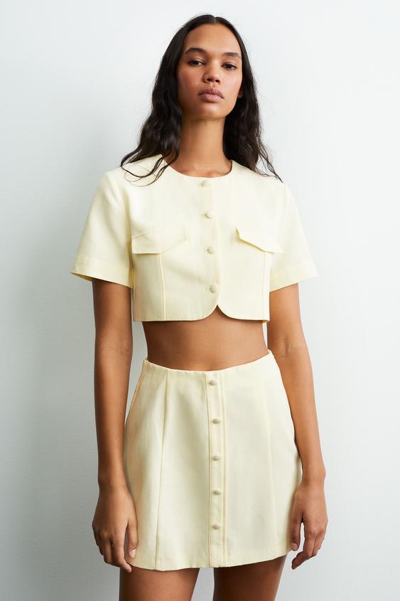 Zara crop top and skirt clearance