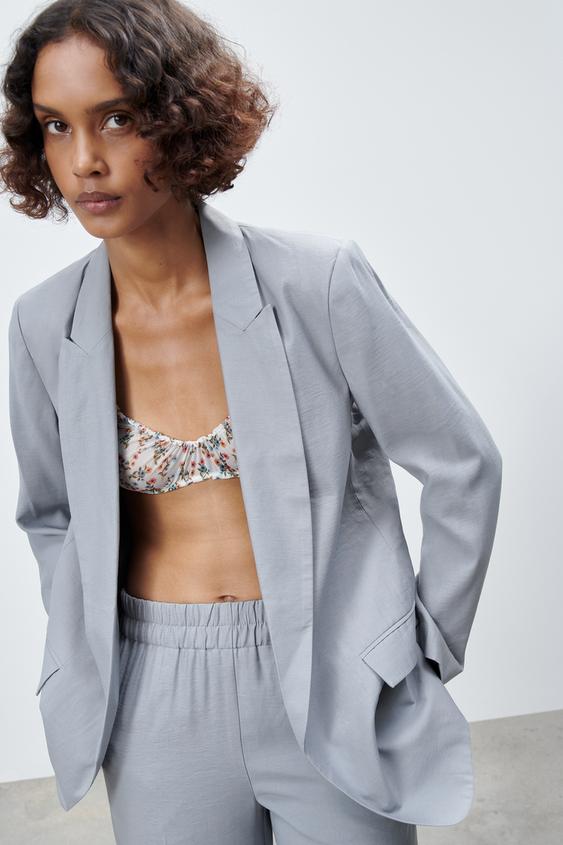 Zara satin effect blazer clearance