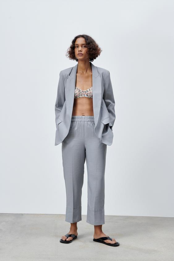 Zara satin effect blazer clearance
