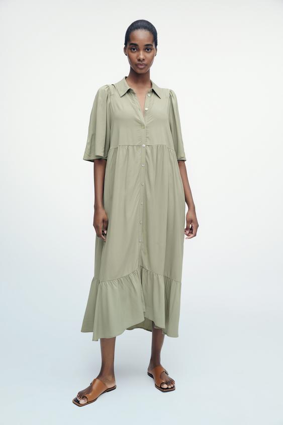 ミディ丈シャツワンピース Zara Japan 日本 ミディ丈シャツワンピース Zara Japan 日本