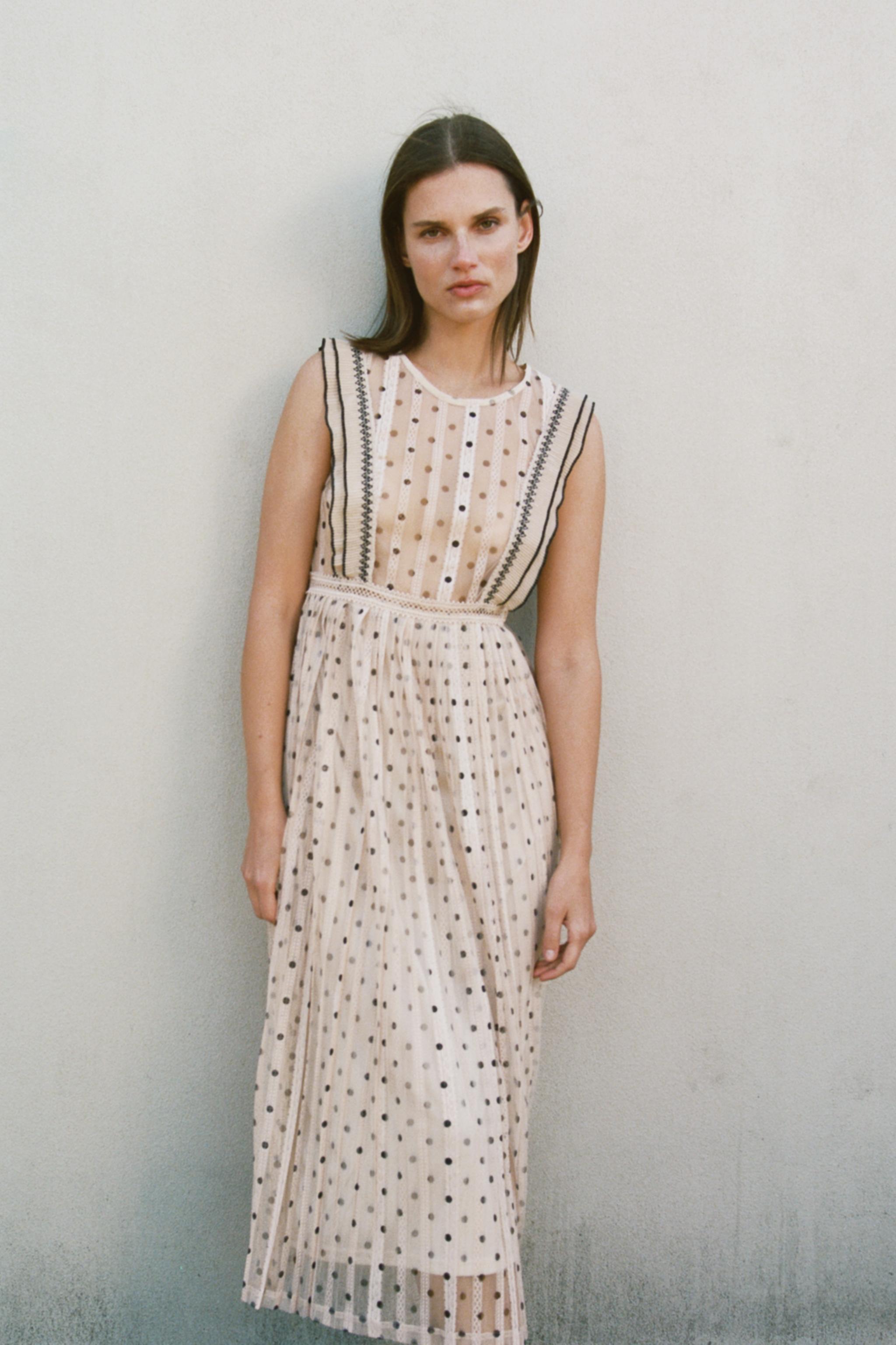 SEMI-SHEER POLKA DOT DRESS