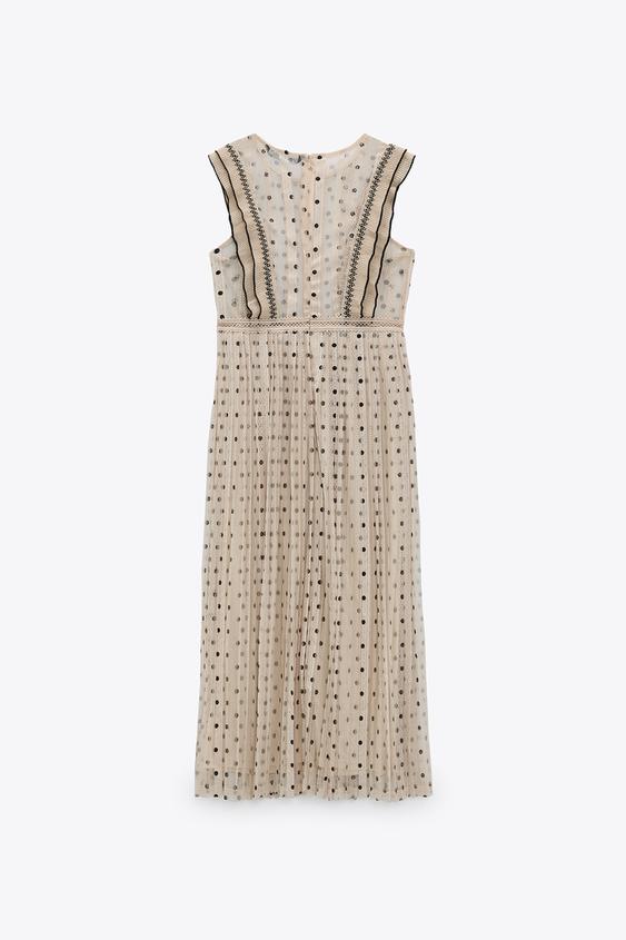 セミシースルー ドットワンピース Zara Japan 日本 セミシースルー ドットワンピース Zara Japan 日本