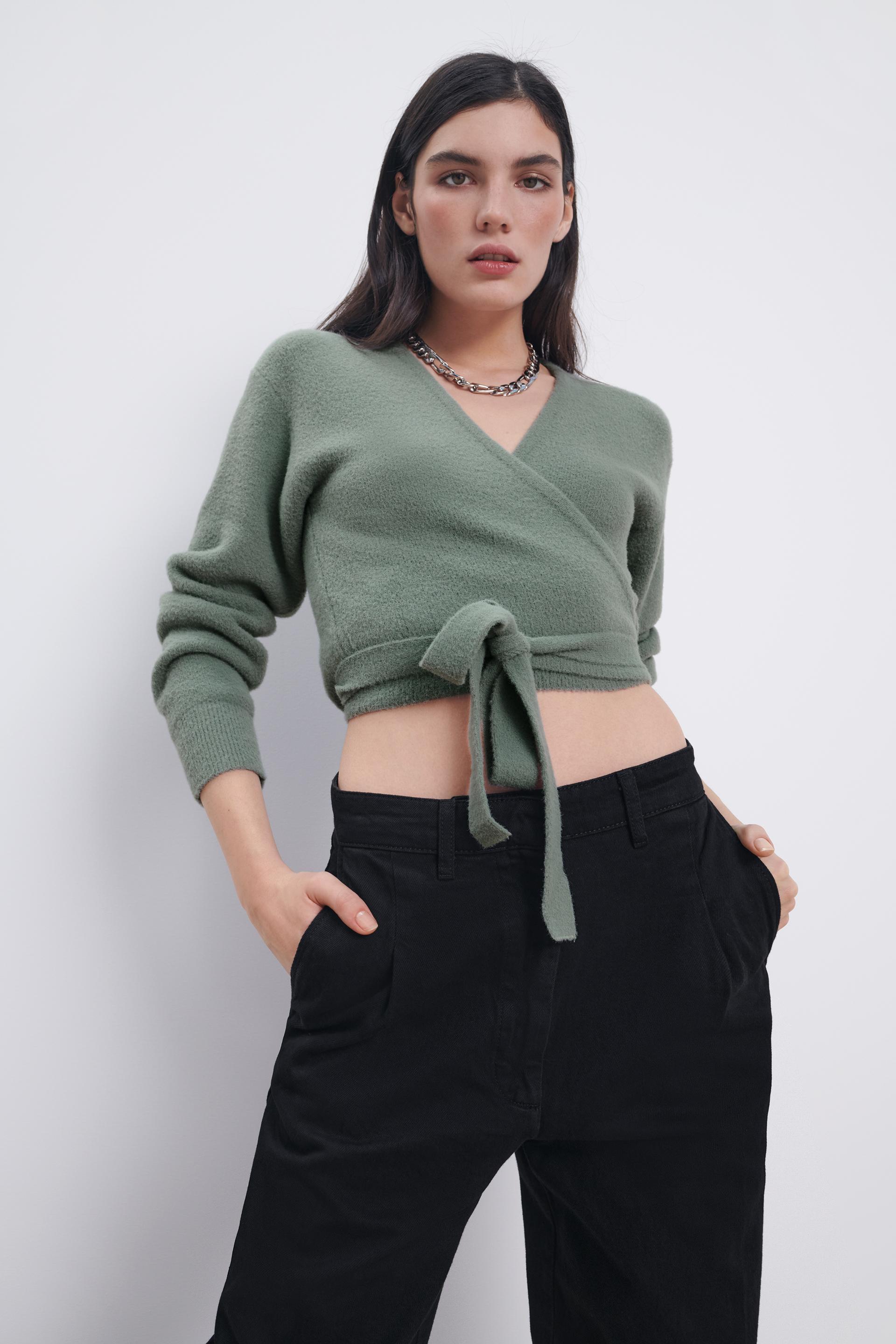 Zara wrap knit top Clearance