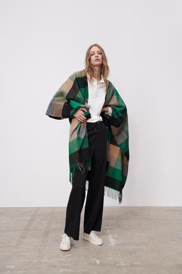 Zara plaid cape Clearance