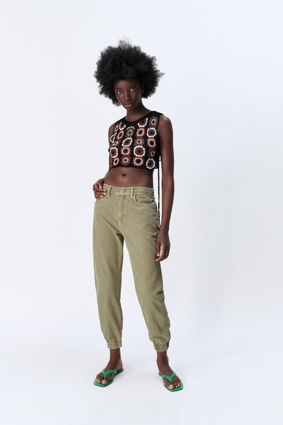 Zara cuffed joggers clearance