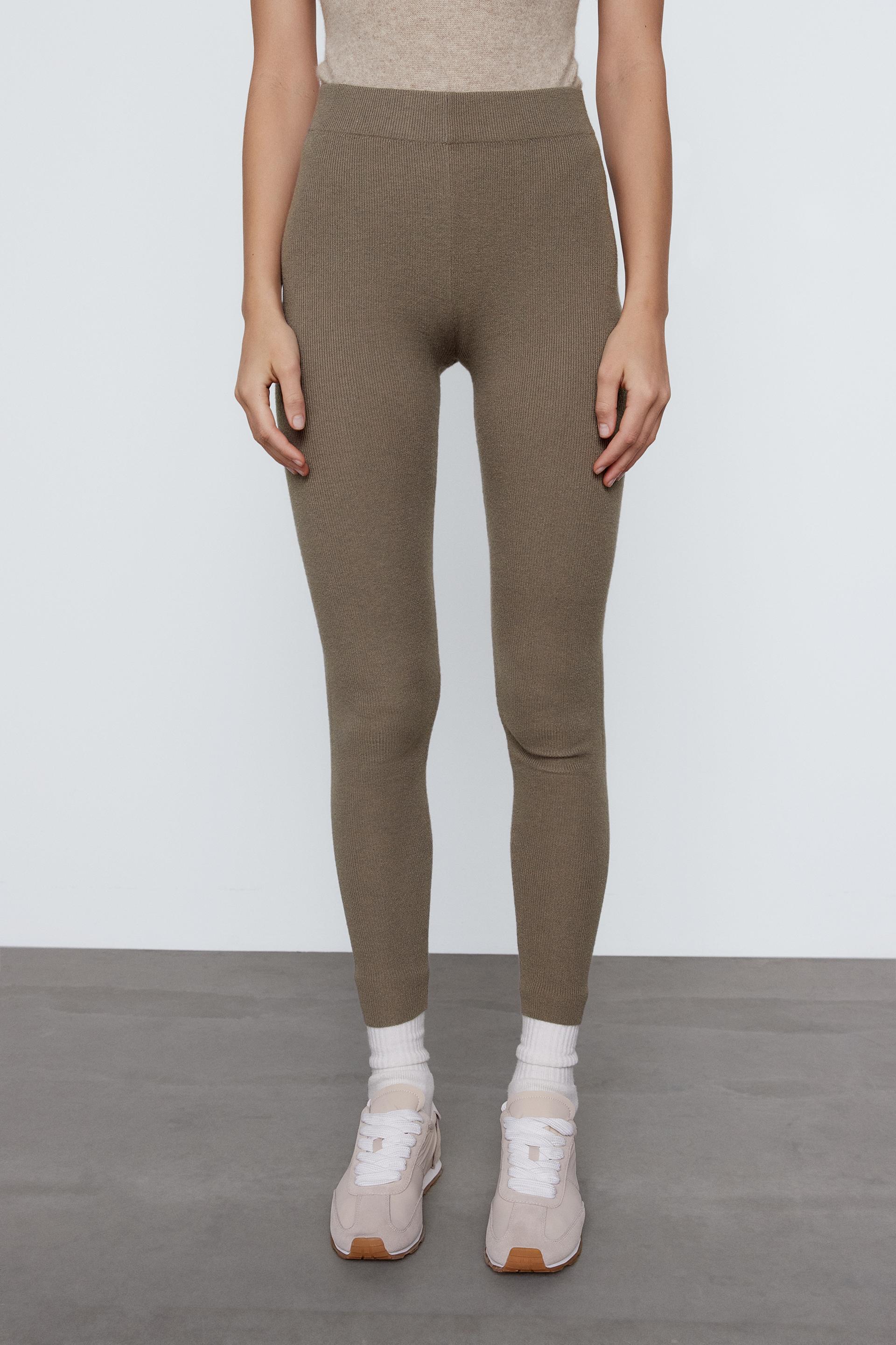 Zara grey ribbed leggings Clearance