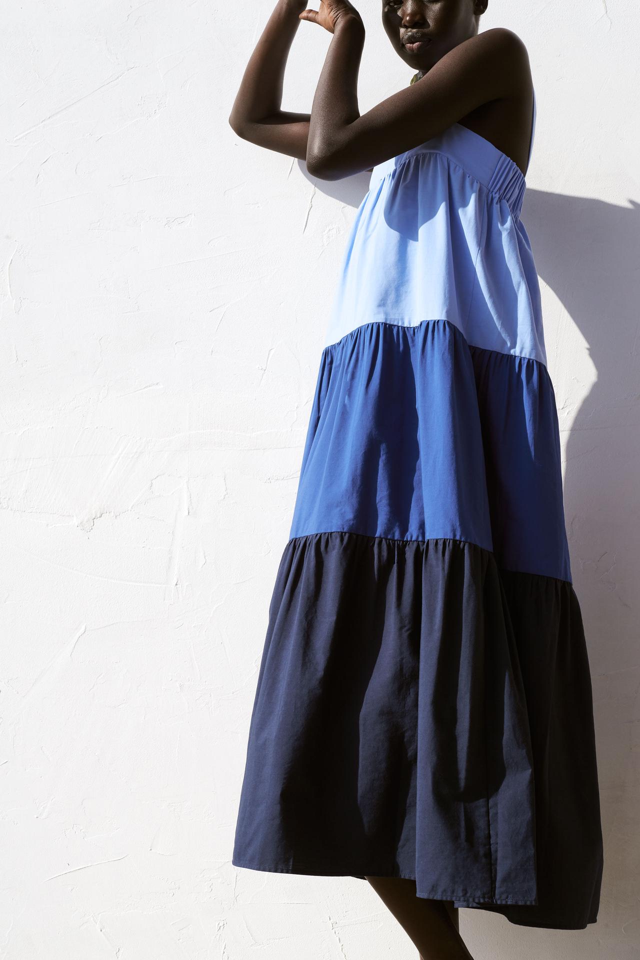 Image 1 of TIERED POPLIN DRESS from Zara
