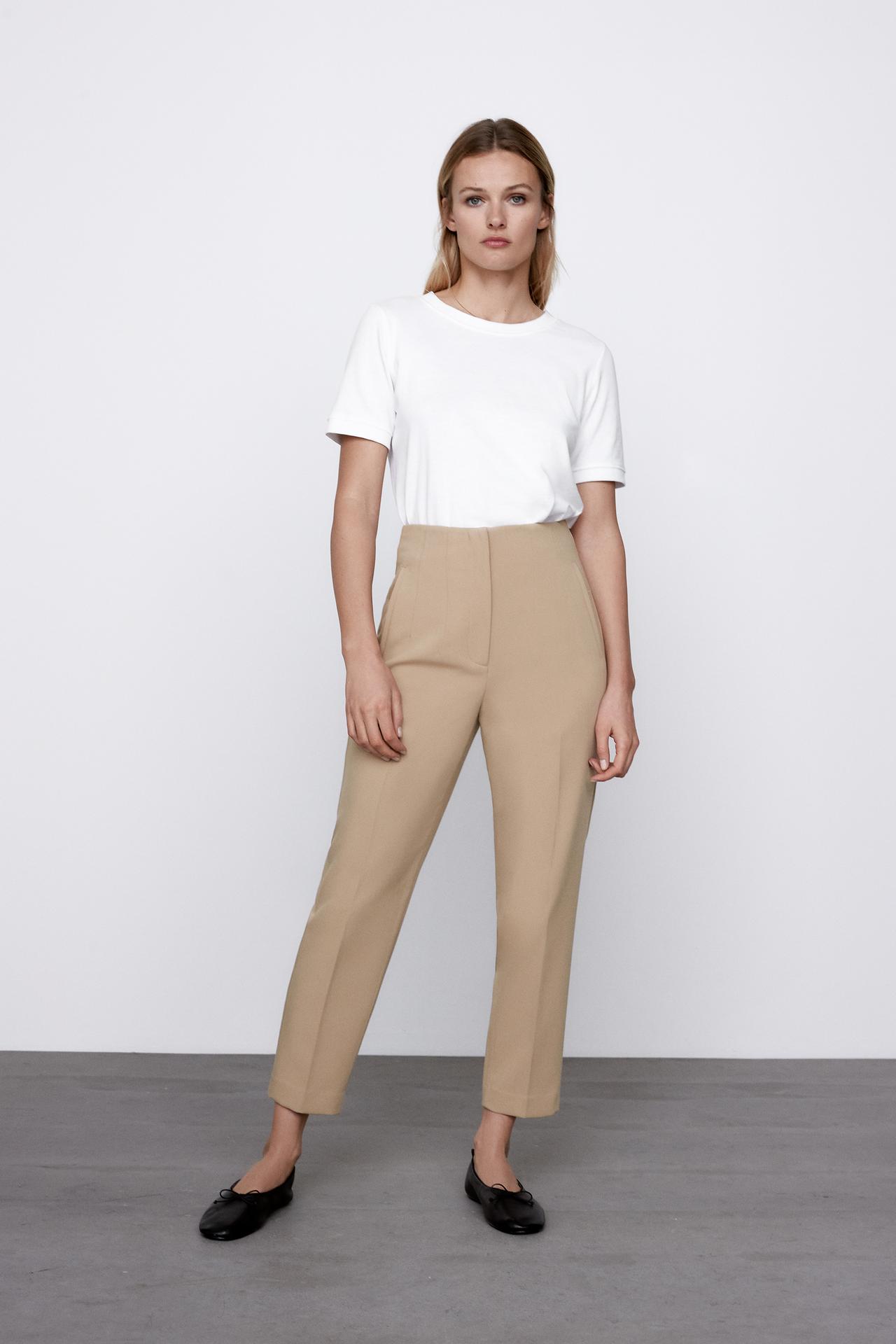 Image 0 of HIGH-WAIST TROUSERS from Zara