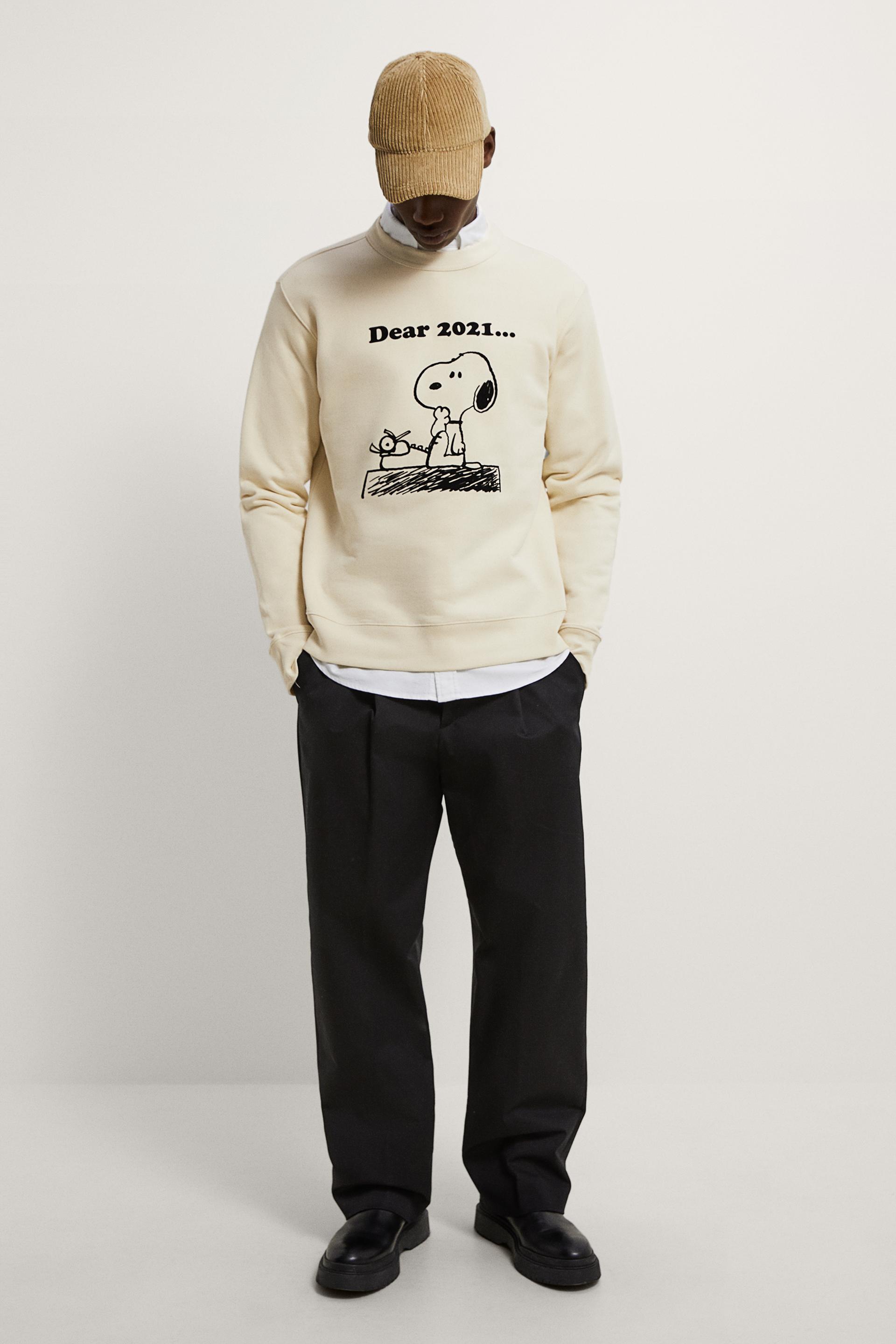 スヌーピー ピーナッツ プリント スウェットシャツ Zara Japan 日本 スヌーピー ピーナッツ プリント スウェットシャツ Zara Japan 日本