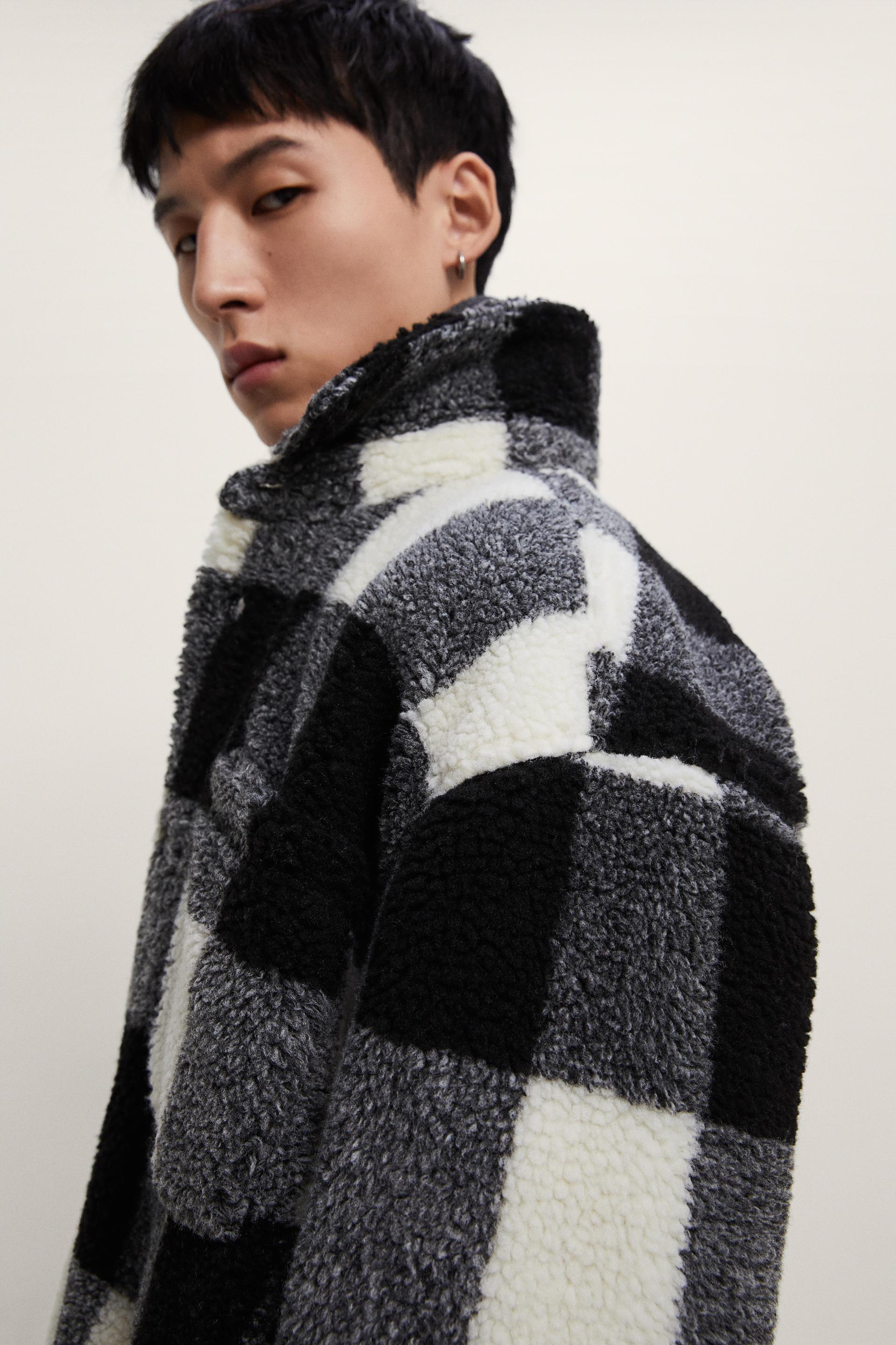 チェック ボアシャツジャケット Zara Japan 日本 チェック ボアシャツジャケット Zara Japan 日本