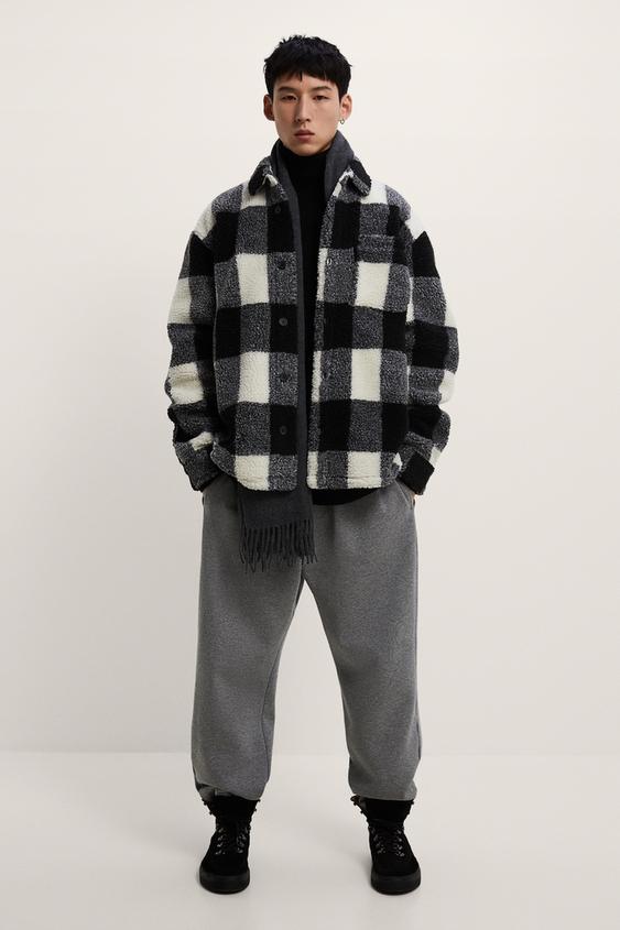 チェック ボアシャツジャケット Zara Japan 日本 チェック ボアシャツジャケット Zara Japan 日本